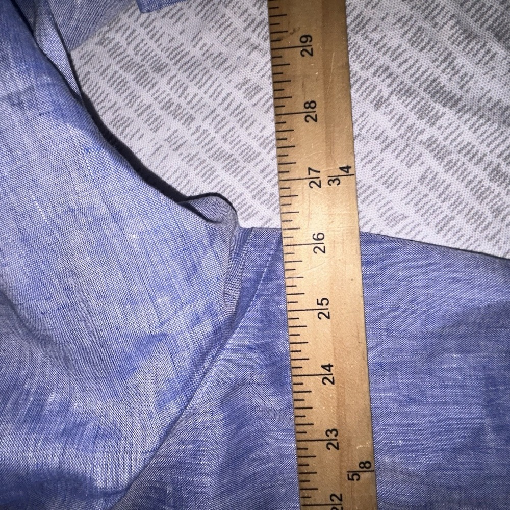 Joseph Abboud Blue Linen Blend Casual Shirt XXL 2XL NWT - Picture 6 of 8